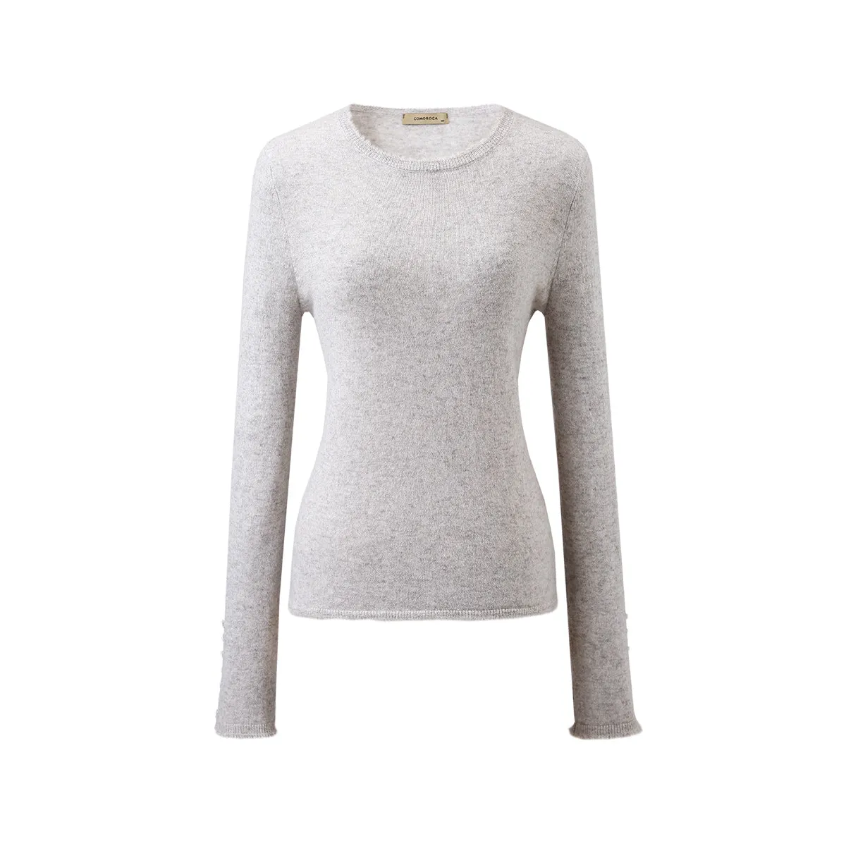 Women's Worsted Knit Sweater with Buttoned Cuffs sold by COMOBOCA product image thumbnail 5