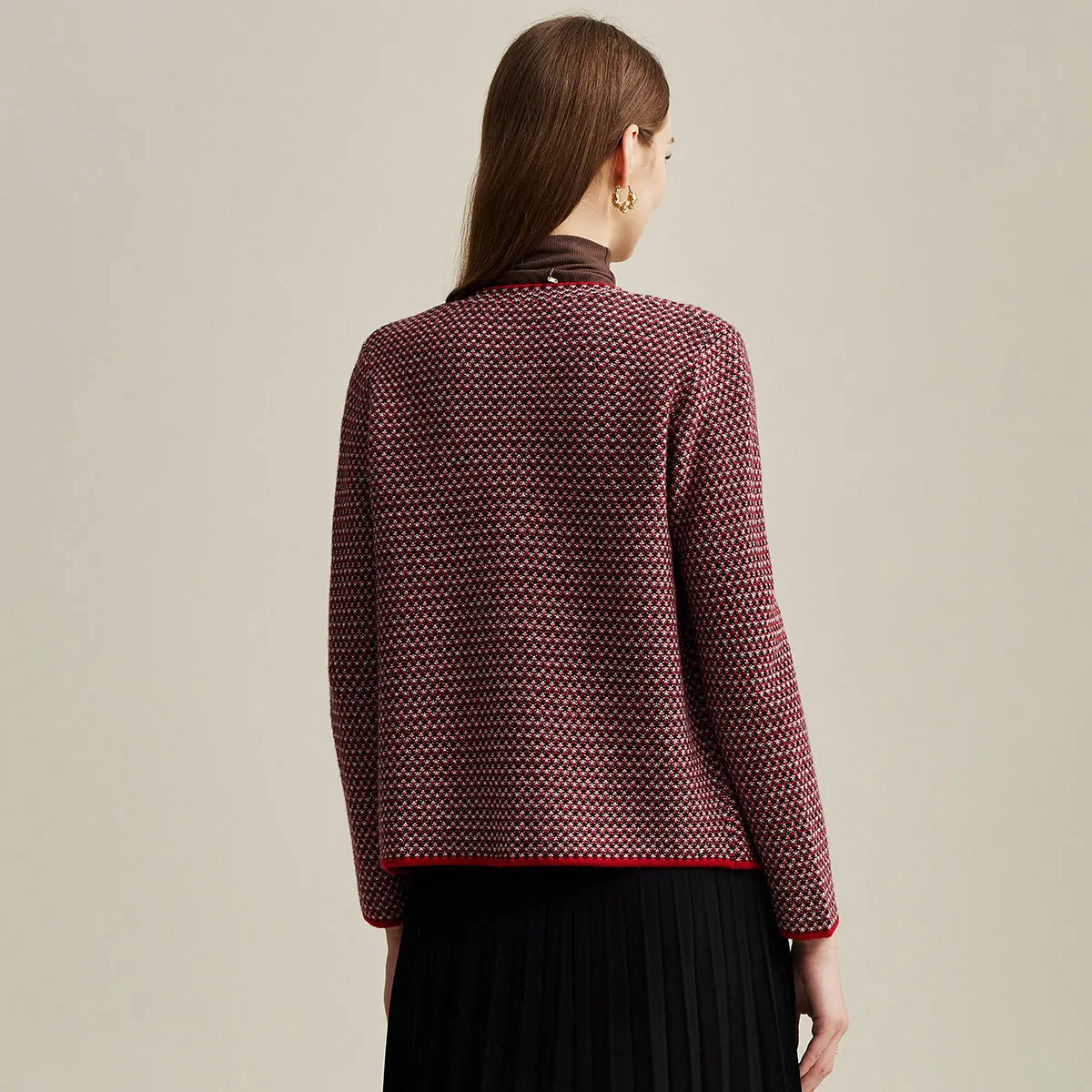 100% Wool Tweed Cardigan with Decorative Pockets sold by COMOBOCA product image thumbnail 4