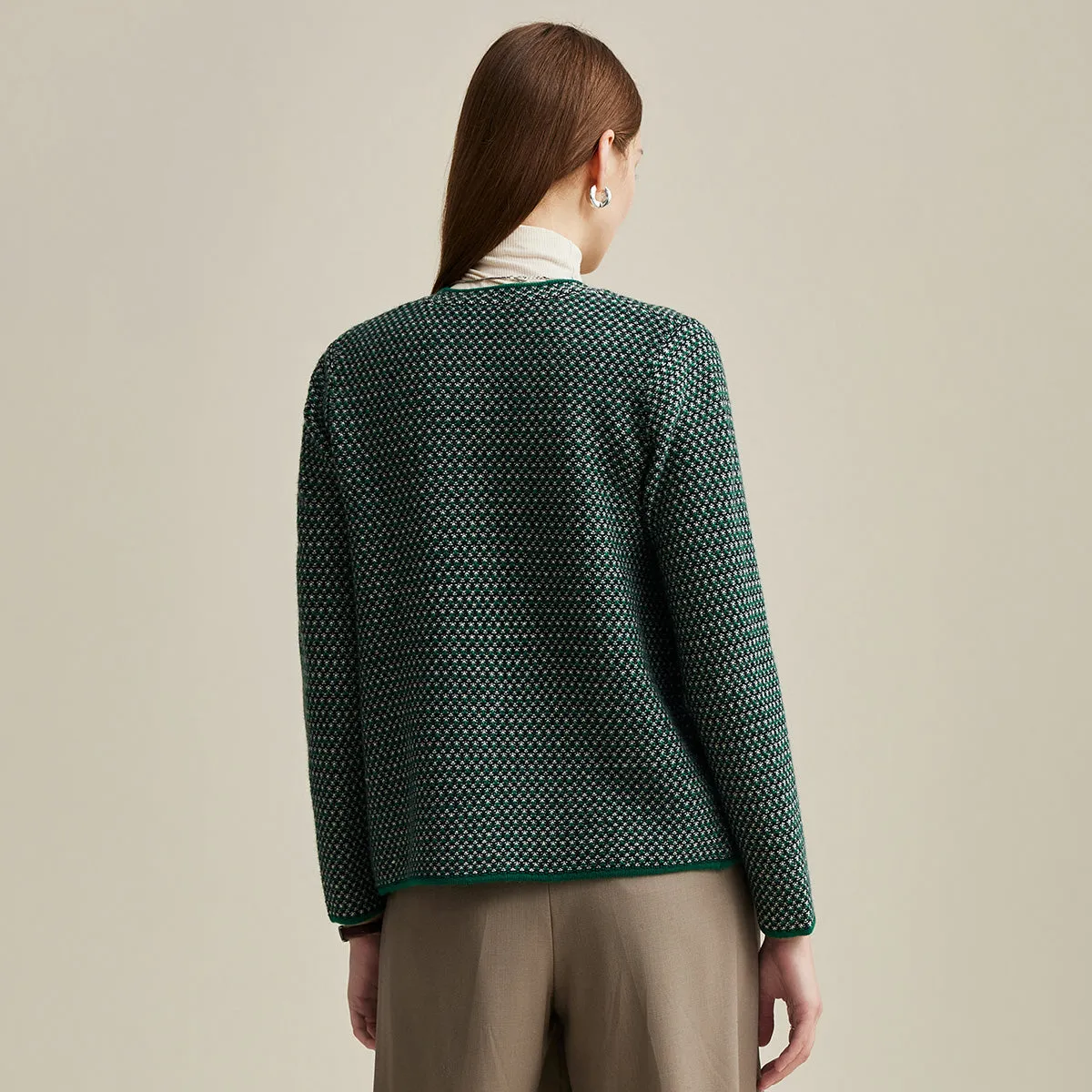 100% Wool Tweed Cardigan with Decorative Pockets sold by COMOBOCA product image thumbnail 2