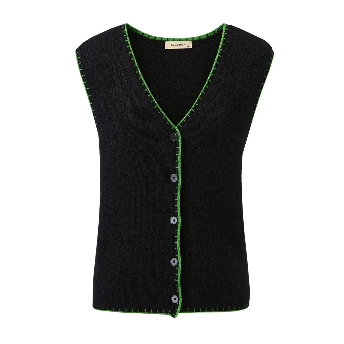 100% Cashmere Chic Sleeveless Knit Vest sold by COMOBOCA product image thumbnail 3