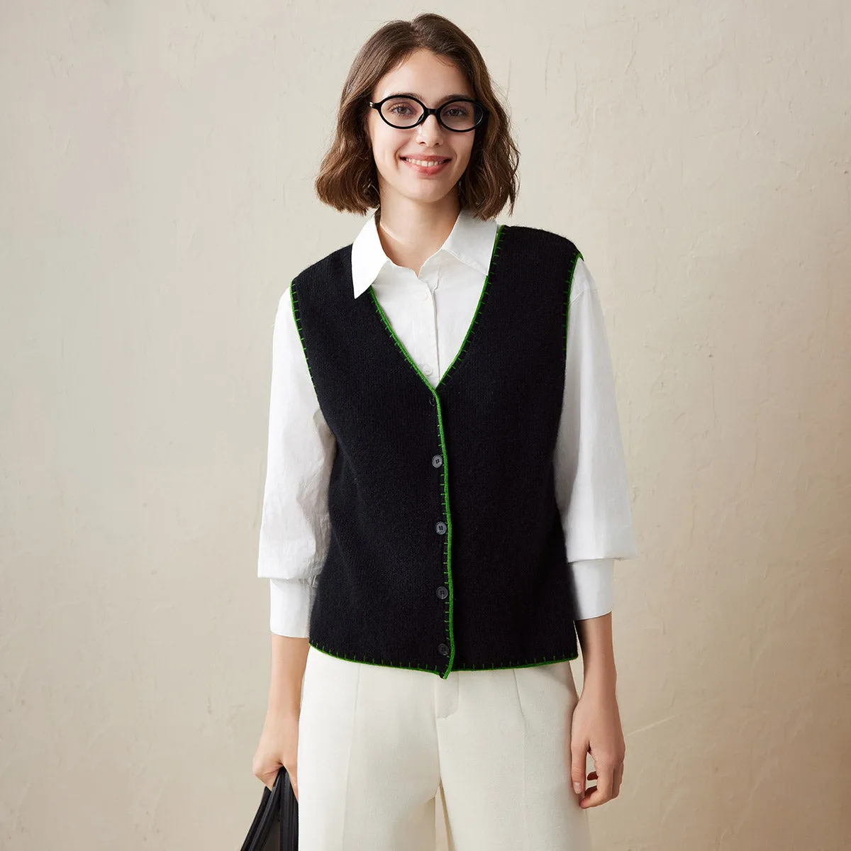 100% Cashmere Chic Sleeveless Knit Vest sold by COMOBOCA