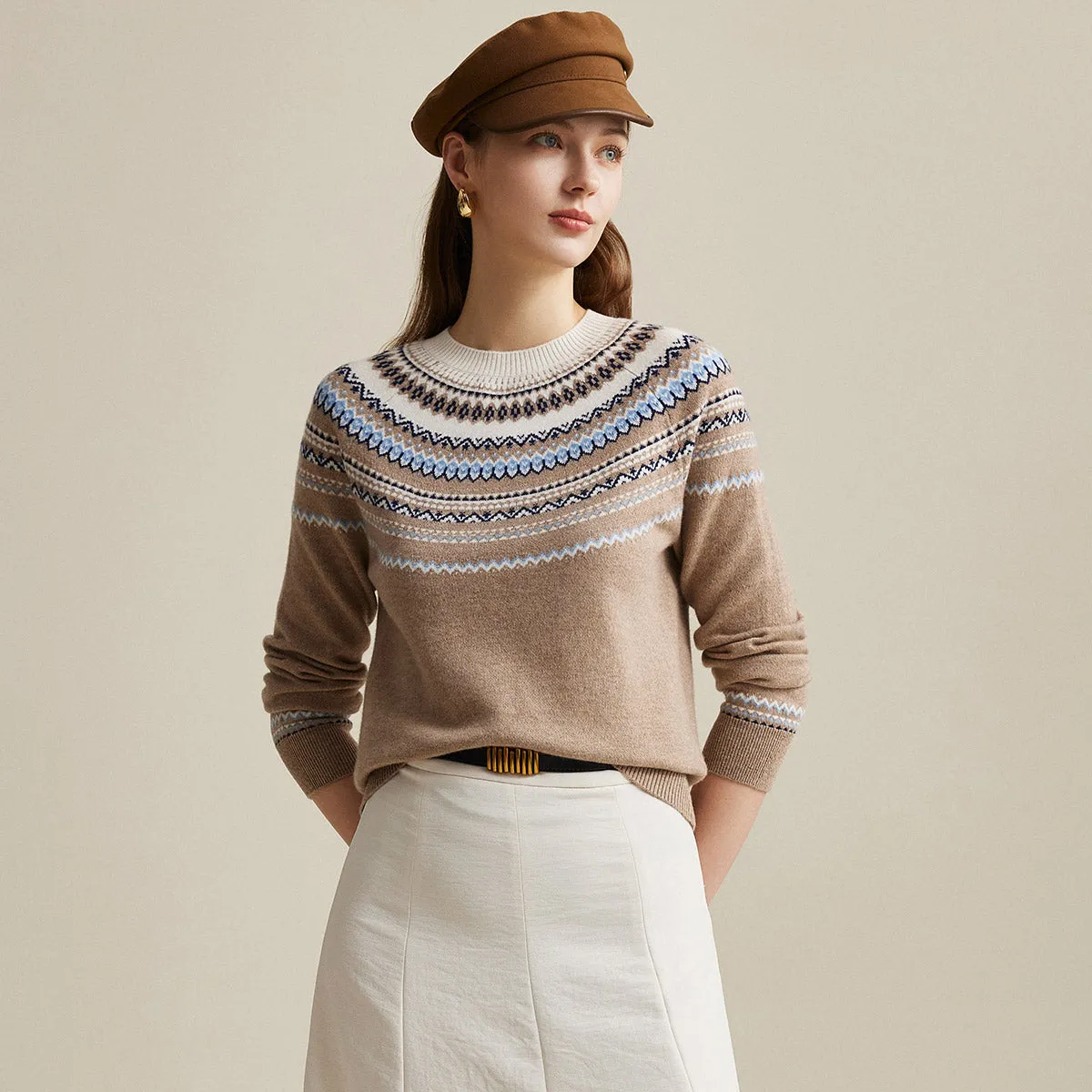 100% Wool Women's Nordic Knit Sweater sold by COMOBOCA product image thumbnail 3
