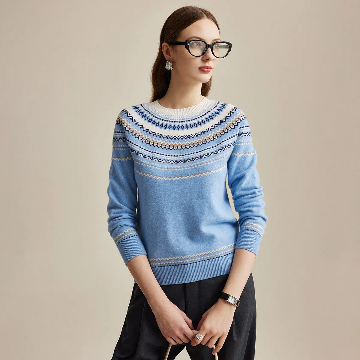100% Wool Women's Nordic Knit Sweater sold by COMOBOCA