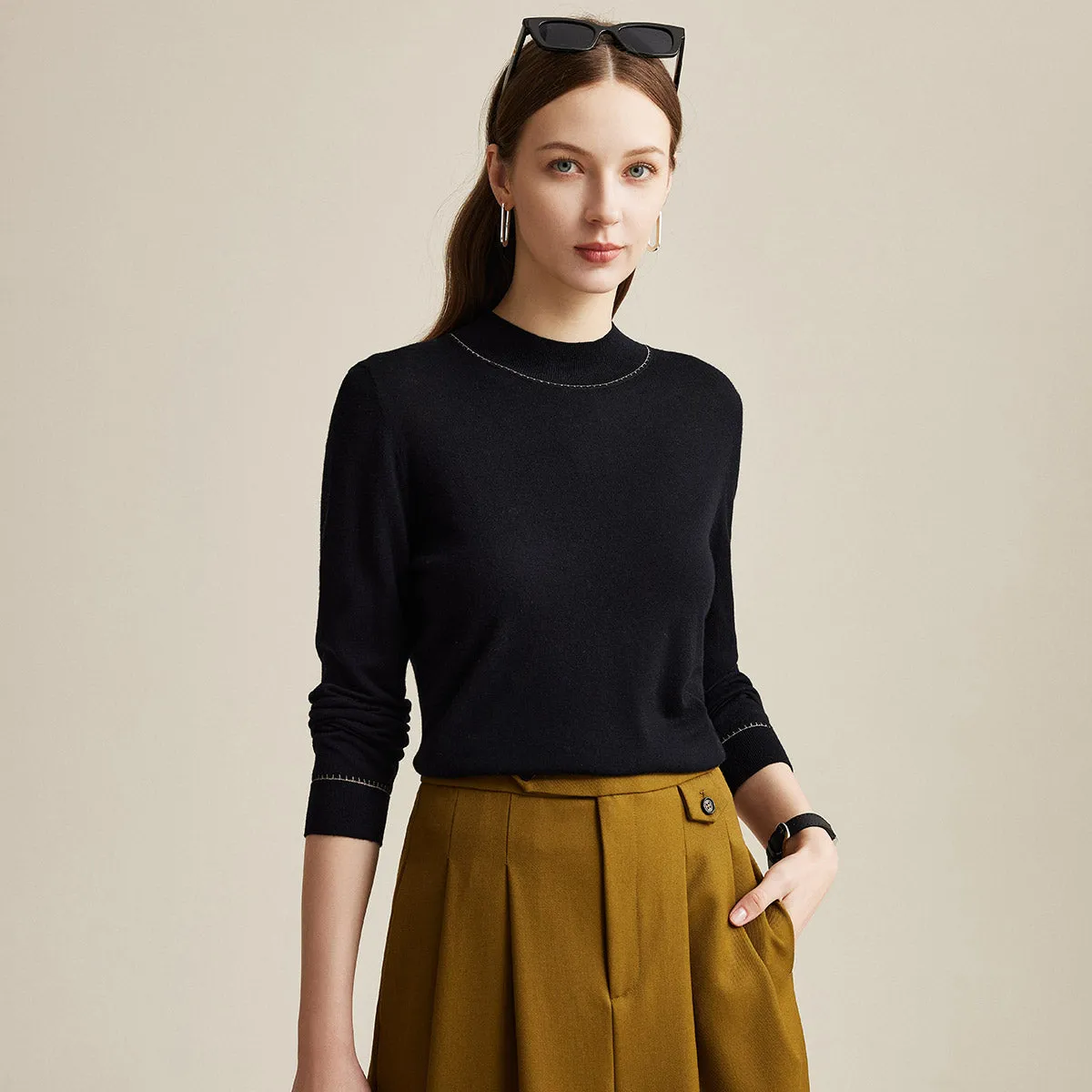 100% Wool Worsted Women's Elegant Sweater sold by COMOBOCA