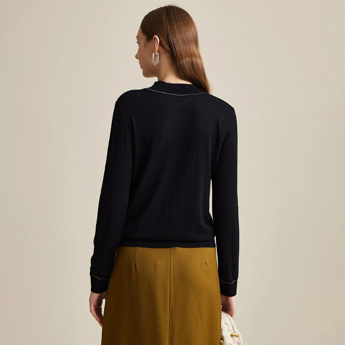 100% Wool Worsted Women's Elegant Sweater sold by COMOBOCA product image thumbnail 2