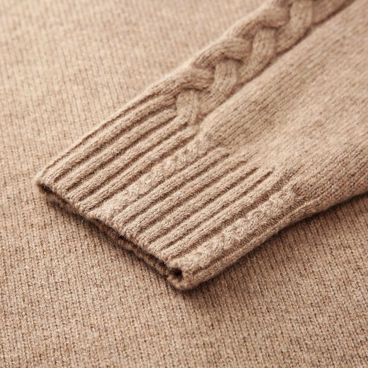 100% Wool Women's Cable Knit Zip Cardigan Hoodie sold by COMOBOCA product image thumbnail 5