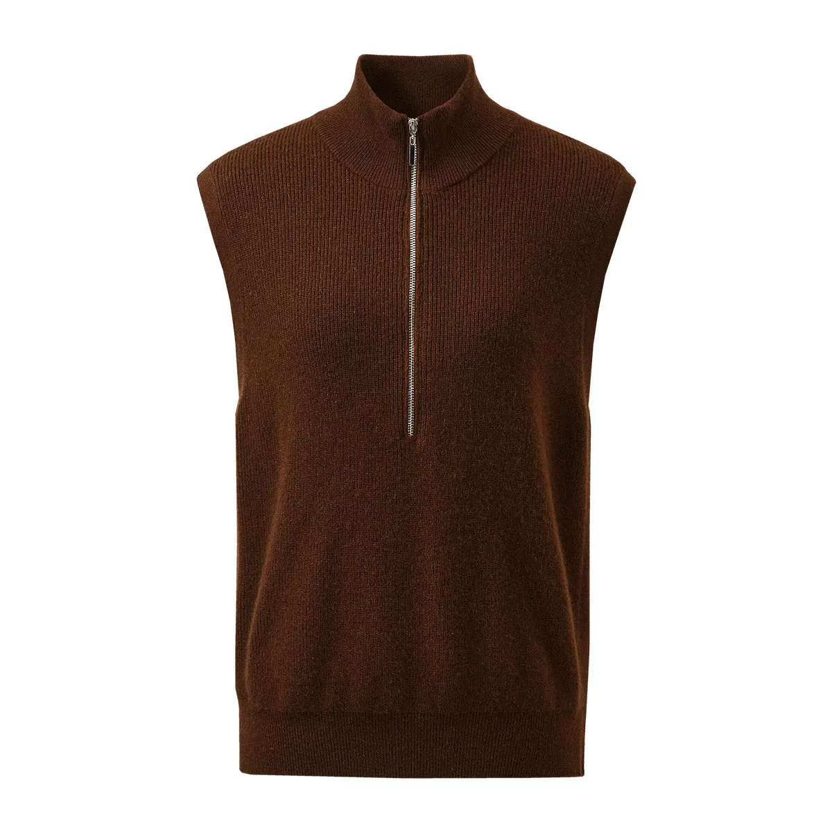 100% Cashmere Women's Half-Zip Knitted Vest sold by COMOBOCA product image thumbnail 3