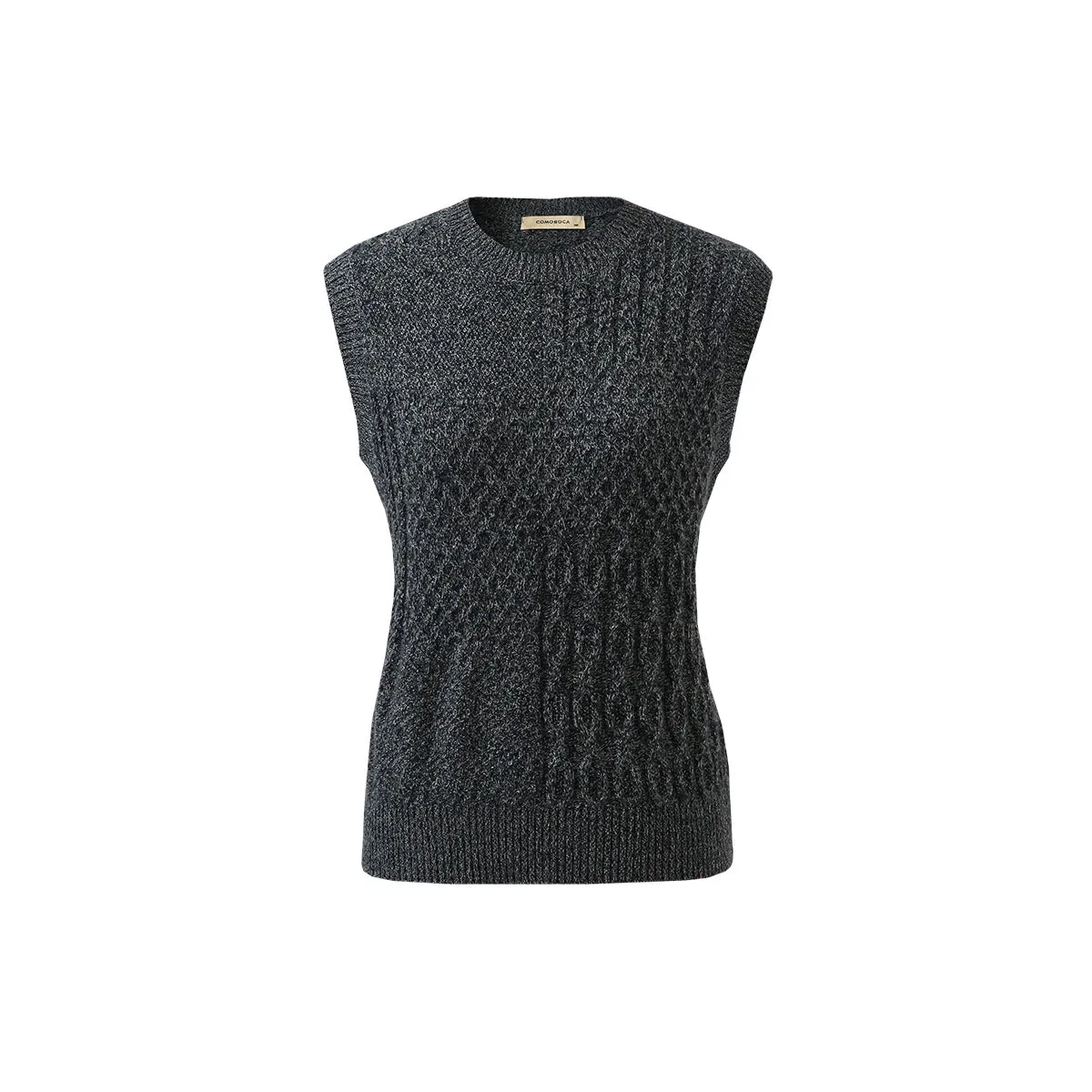 100% Cashmere Women's Knitted Sleeveless Sweater Vest sold by COMOBOCA product image thumbnail 2