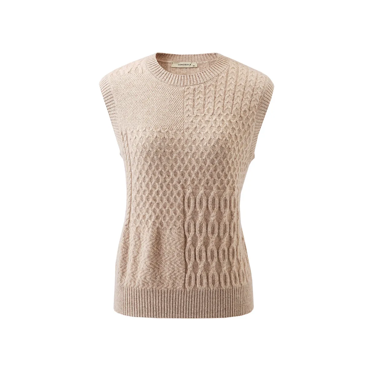 100% Cashmere Women's Knitted Sleeveless Sweater Vest sold by COMOBOCA product image thumbnail 5