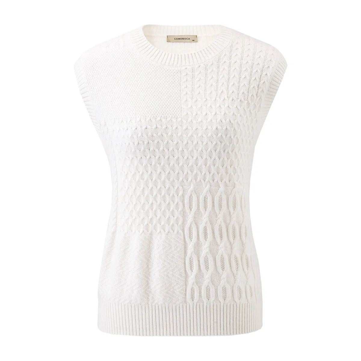 100% Cashmere Women's Knitted Sleeveless Sweater Vest sold by COMOBOCA product image thumbnail 4