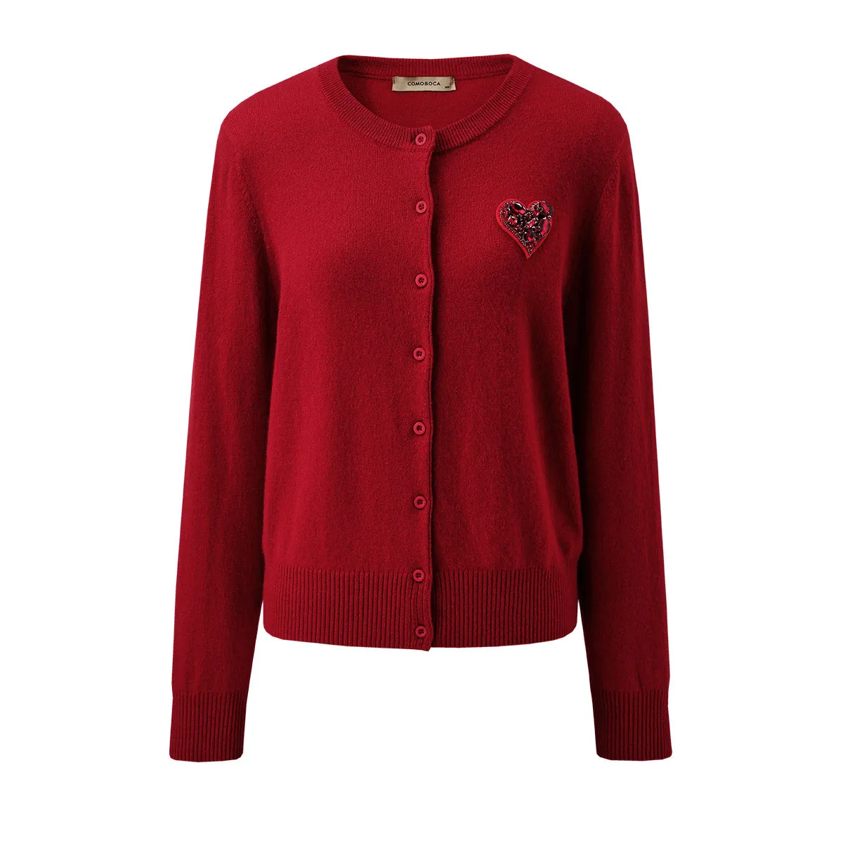 100% Cashmere Cardigan with Heart Patch sold by COMOBOCA product image thumbnail 5