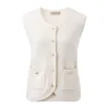 100% Cashmere Women's Button Pocket Knit Vest sold by COMOBOCA