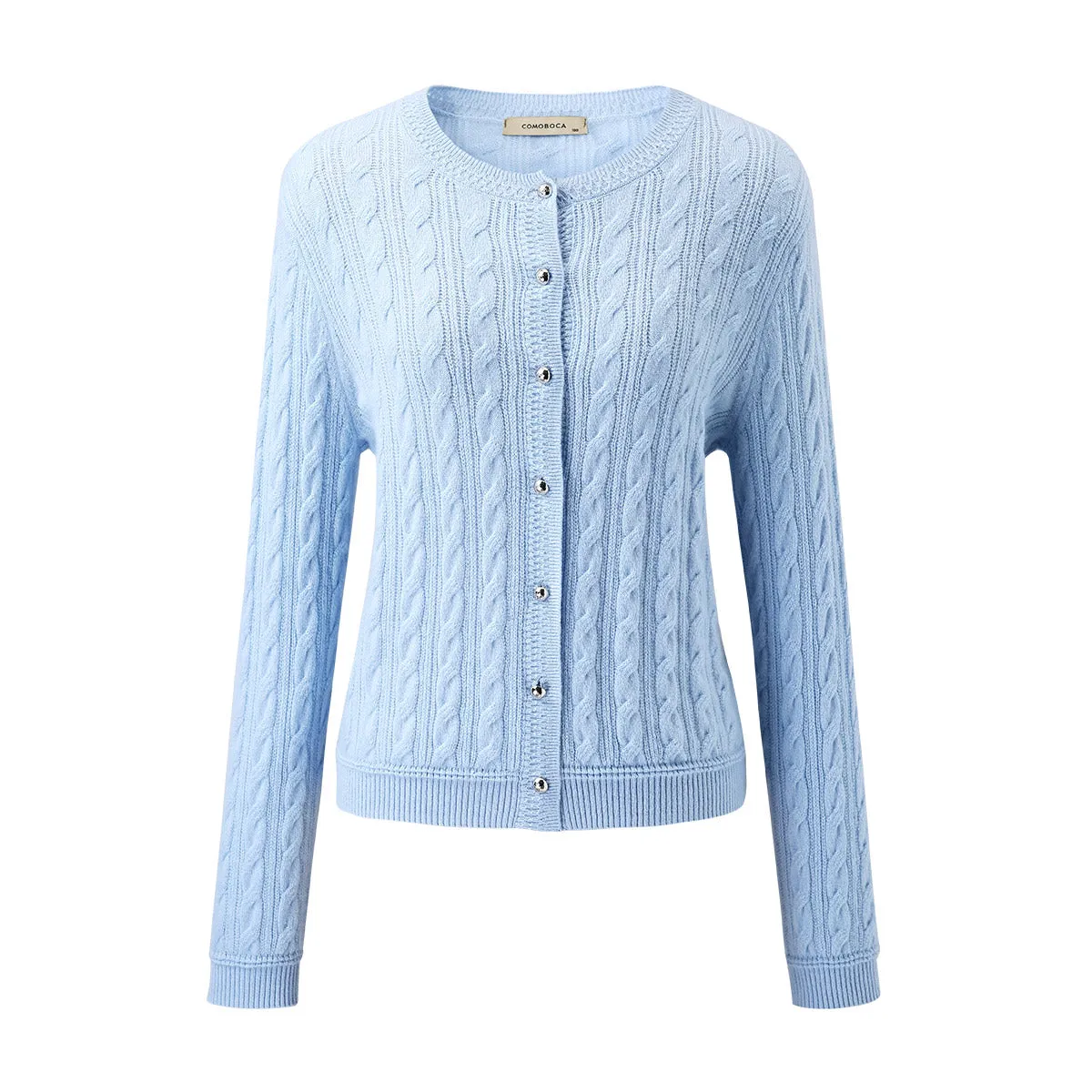 100% Cashmere Women's Cable Button Knit Cardigan sold by COMOBOCA product image thumbnail 2