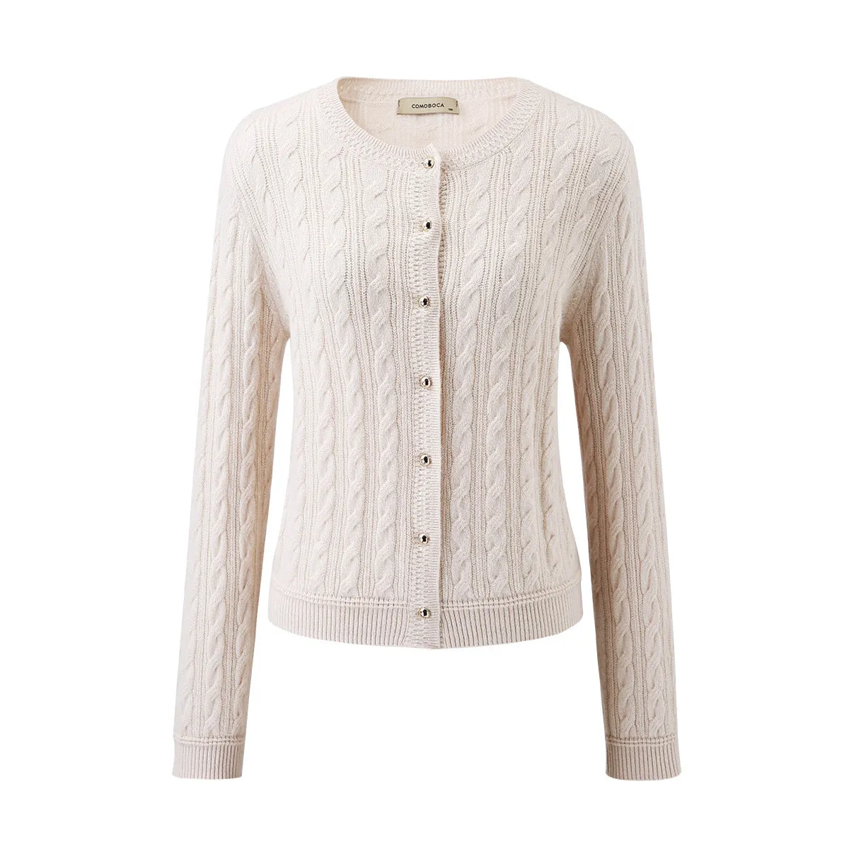 100% Cashmere Women's Cable Button Knit Cardigan sold by COMOBOCA product image thumbnail 4