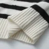 100% Cashmere Women's Striped Half-Zip Knit Sweater sold by COMOBOCA