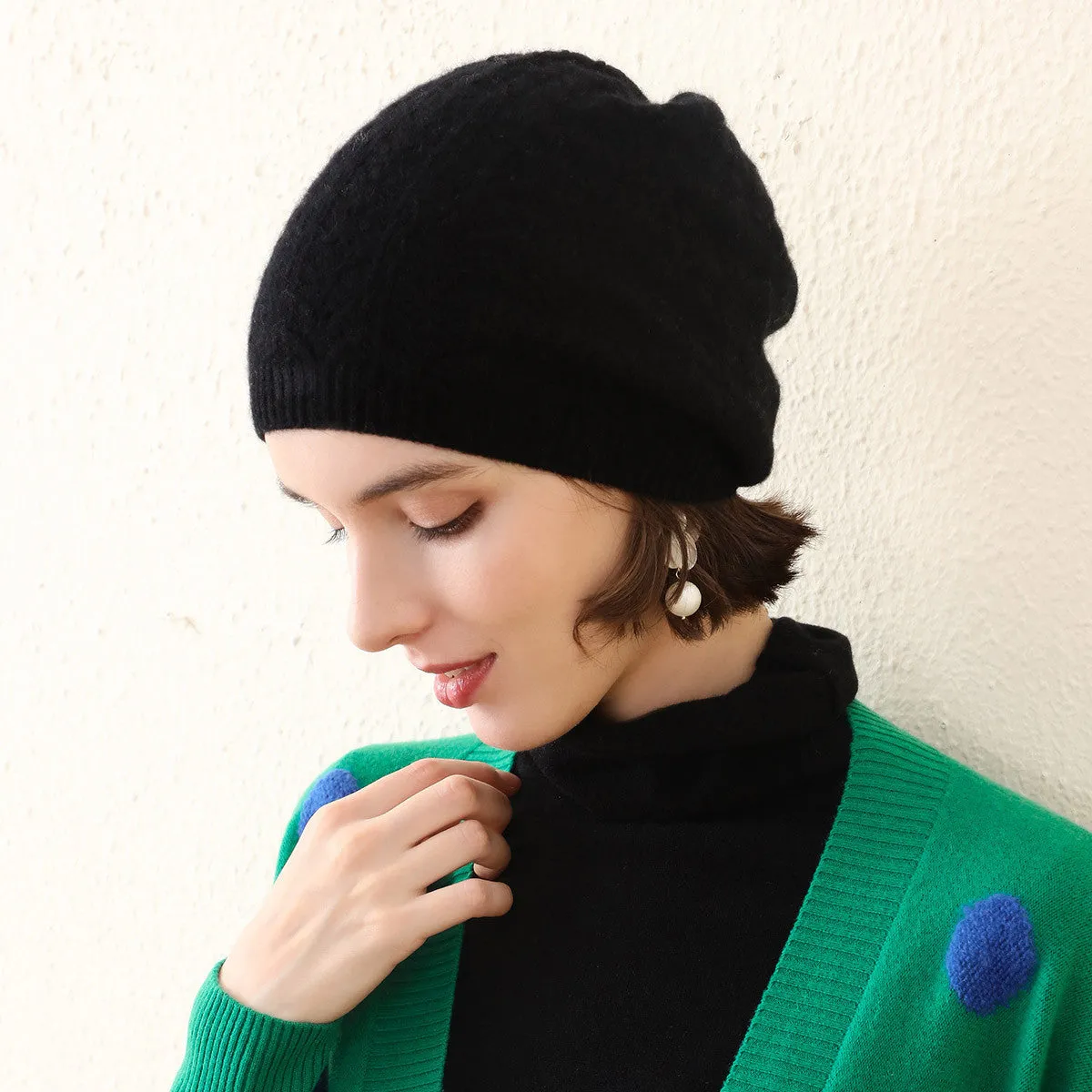 100% Cashmere Luxurious Knit Beanie sold by COMOBOCA product image thumbnail 3