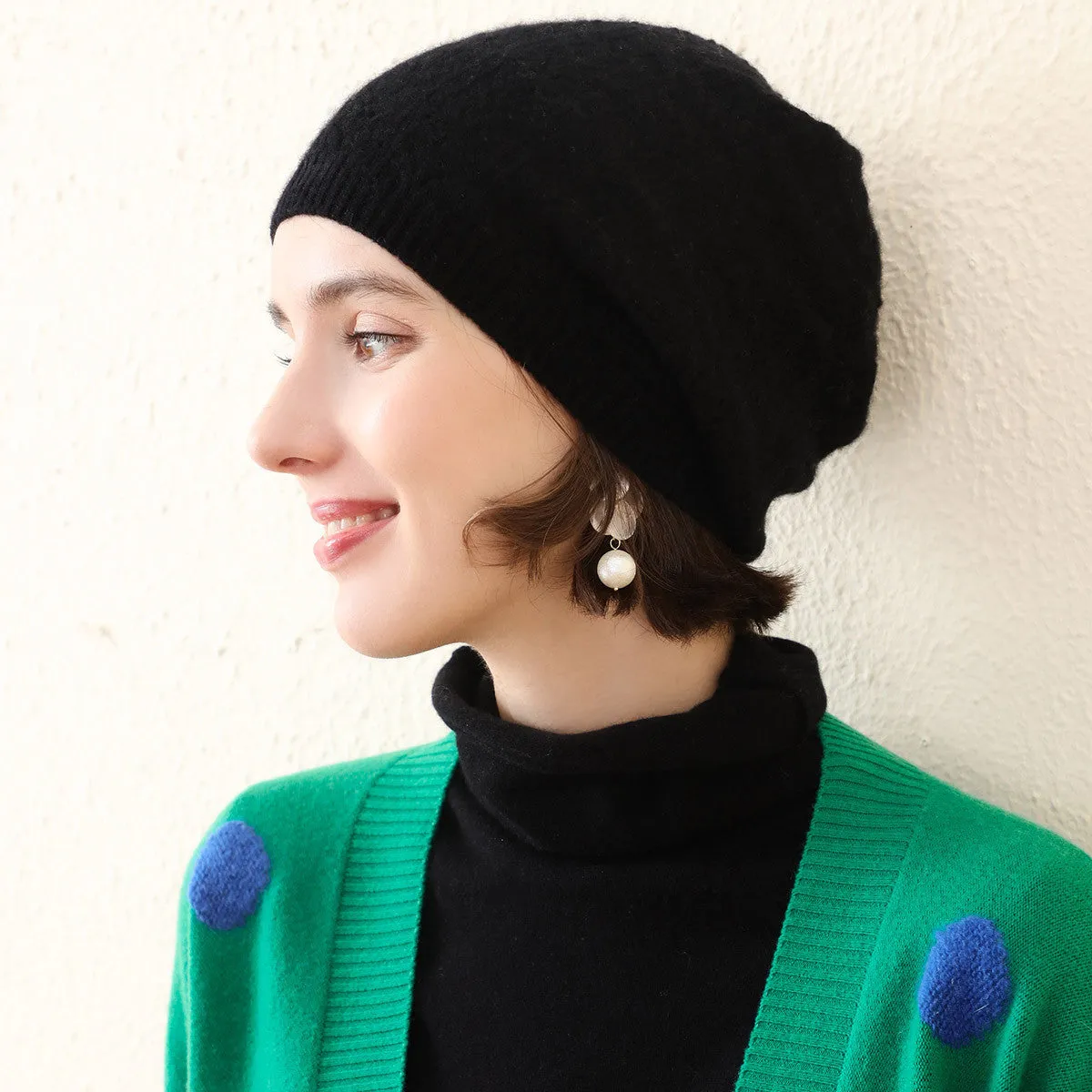 100% Cashmere Luxurious Knit Beanie sold by COMOBOCA product image thumbnail 5