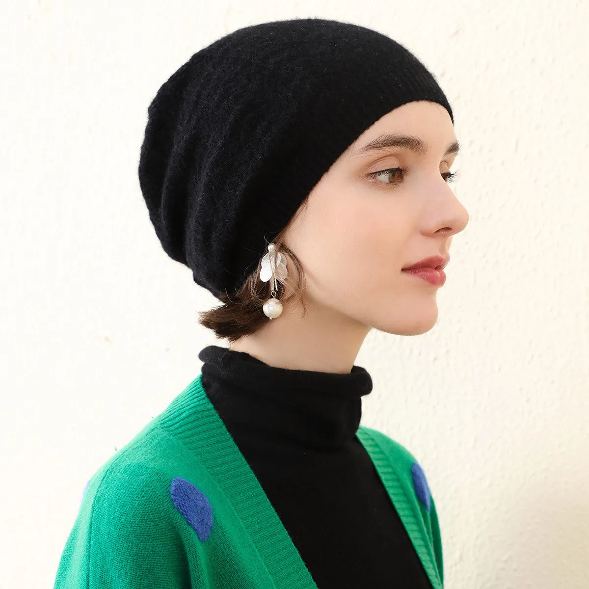 100% Cashmere Luxurious Knit Beanie sold by COMOBOCA product image thumbnail 2