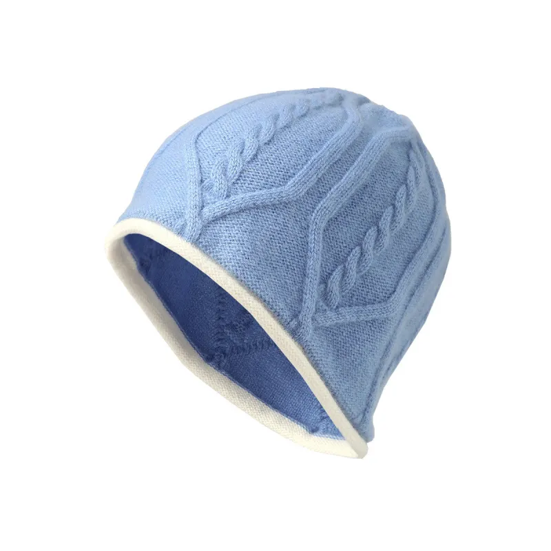 100% Cashmere Cozy and Stylish Cable Knit Beanie sold by COMOBOCA