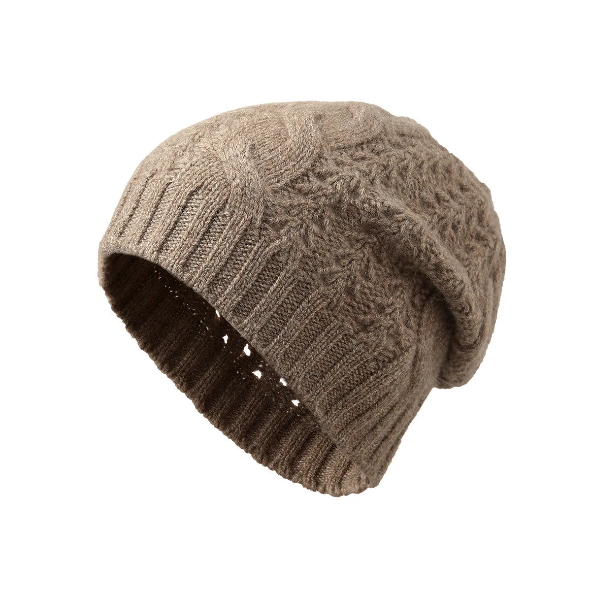 100% Cashmere Classic Cable Knit Beanie sold by COMOBOCA product image thumbnail 3