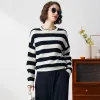 100% Cashmere Classic Womens Striped Sweater sold by COMOBOCA