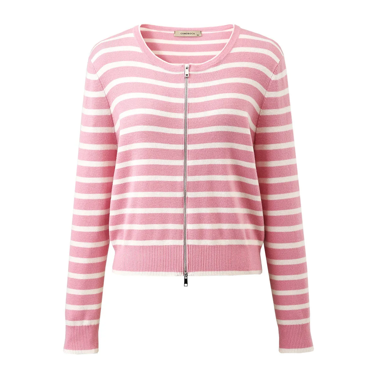 100% Wool Casual Striped Zip-Up Cardigan sold by COMOBOCA product image thumbnail 5