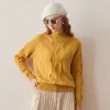 100% Cashmere Women's Cable Knit Mock Neck Sweater sold by COMOBOCA