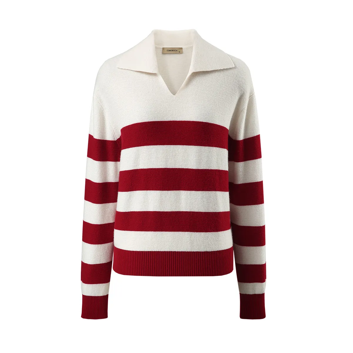 100% Wool Women's Cozy Striped Knit Sweater sold by COMOBOCA product image thumbnail 3