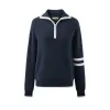 100% Cashmere Women's Contrast Trim Zip Sweater sold by COMOBOCA