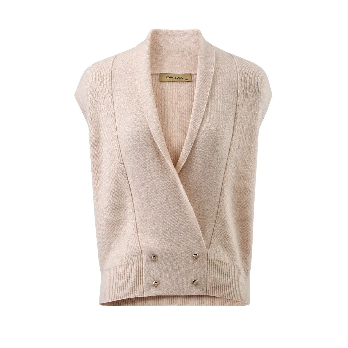 100% Cashmere Women's Knit Sleeveless Wrap Vest sold by COMOBOCA product image thumbnail 5
