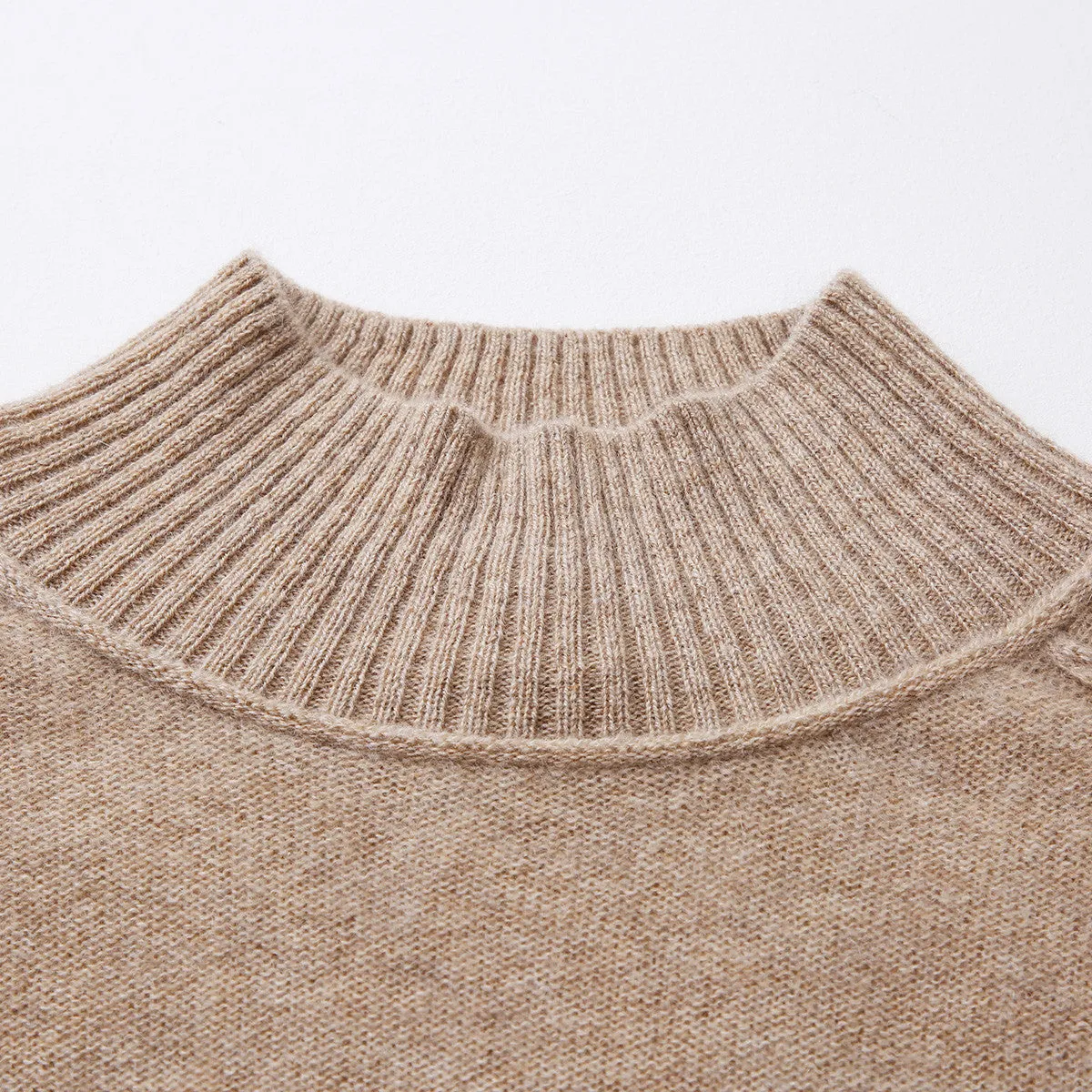 100% Cashmere Cozy Mock Neck Cable Knit Sweater sold by COMOBOCA product image thumbnail 5