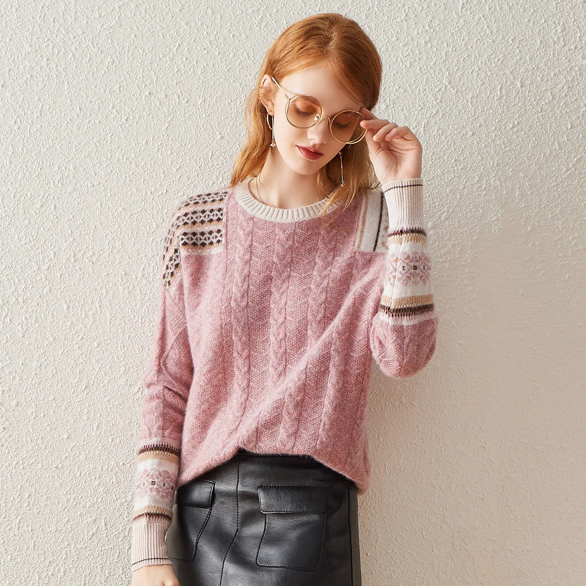 100% Cashmere Women's Intricate Sleeve Knit Sweater sold by COMOBOCA product image thumbnail 3