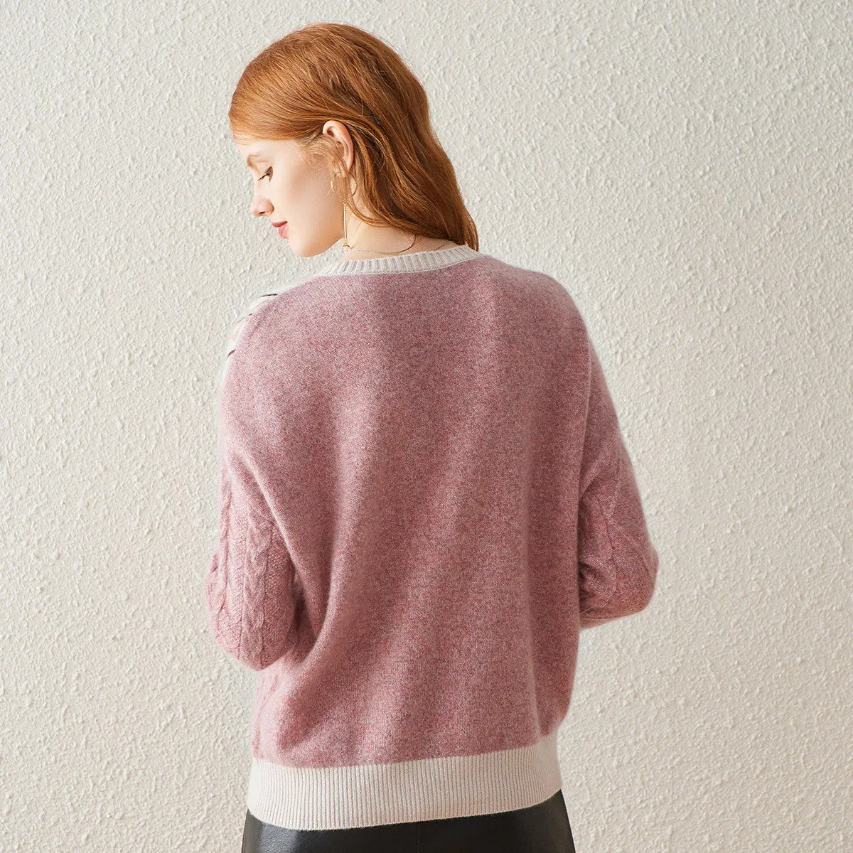 100% Cashmere Women's Intricate Sleeve Knit Sweater sold by COMOBOCA product image thumbnail 4