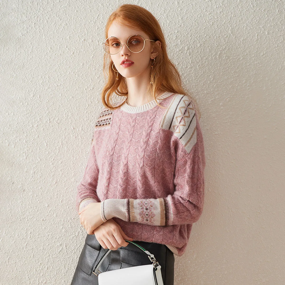 100% Cashmere Women's Intricate Sleeve Knit Sweater sold by COMOBOCA