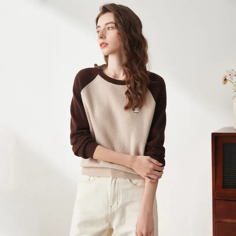 COMOBOCA Wool Women's Contrast Sleeve Sweater sold by COMOBOCA