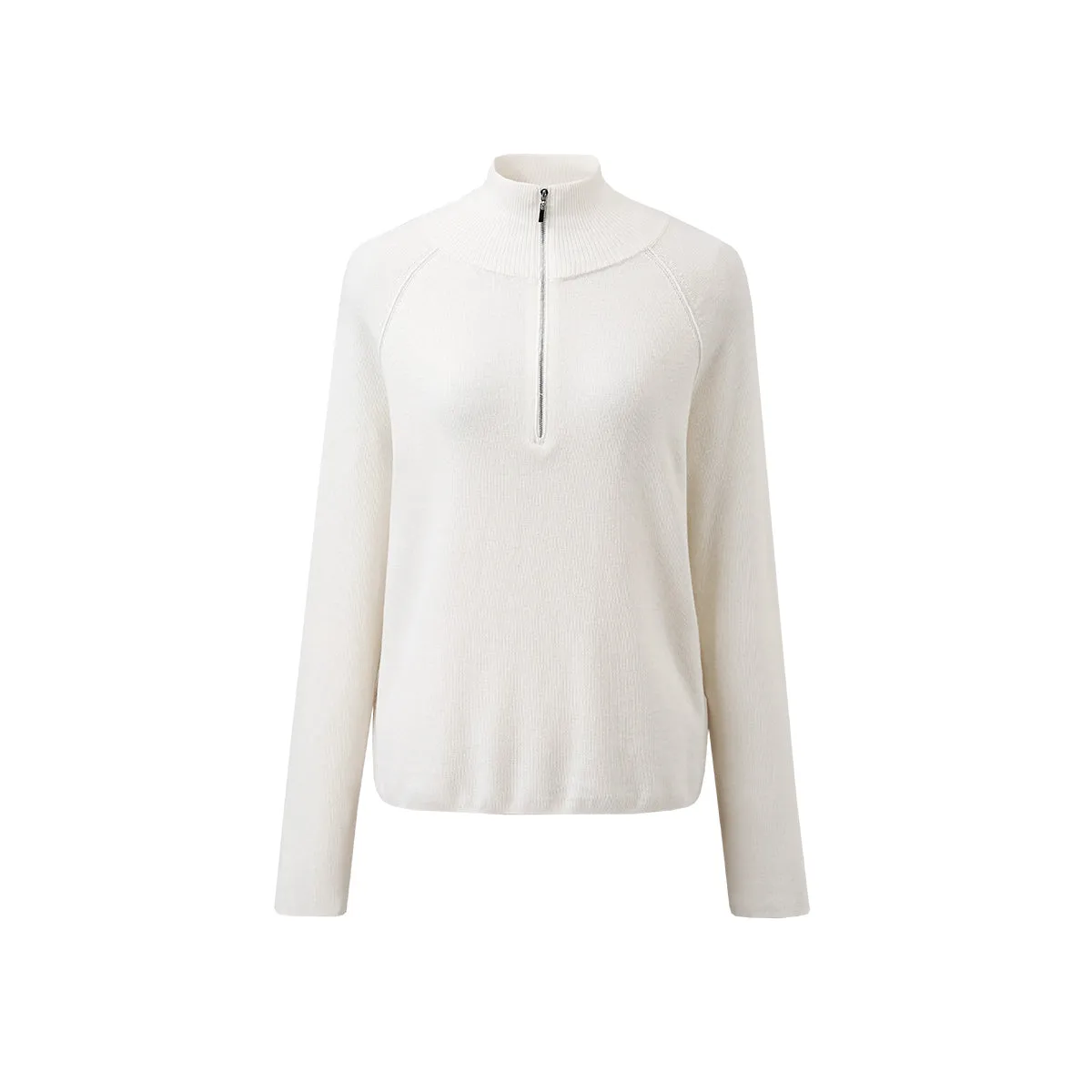 100% Wool Women's Quarter-Zip Knit Pullover Sweater sold by COMOBOCA product image thumbnail 2