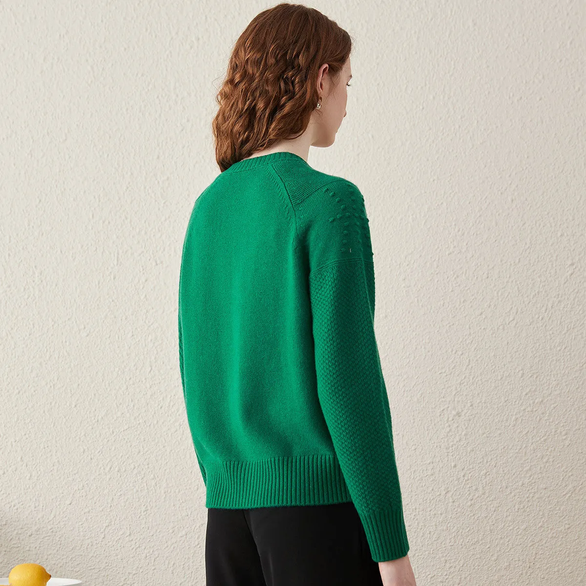 100% Wool Women's Ribbed Knit Cardigan sold by COMOBOCA product image thumbnail 4