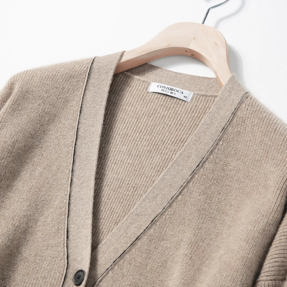 100% Cashmere Women's Cardigan Long Knit Coat sold by COMOBOCA product image thumbnail 5