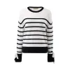 100% Cashmere Striped Knit Sweater with Ribbon Cuffs sold by COMOBOCA