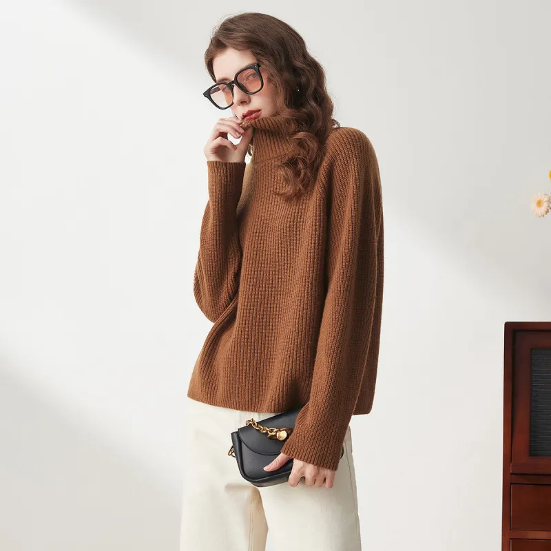 100% Wool Cozy Ribbed Turtleneck Sweater sold by COMOBOCA