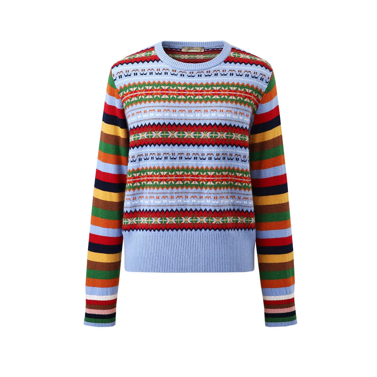 100% Wool Colorful Fair Isle Knit Sweater sold by COMOBOCA product image thumbnail 5