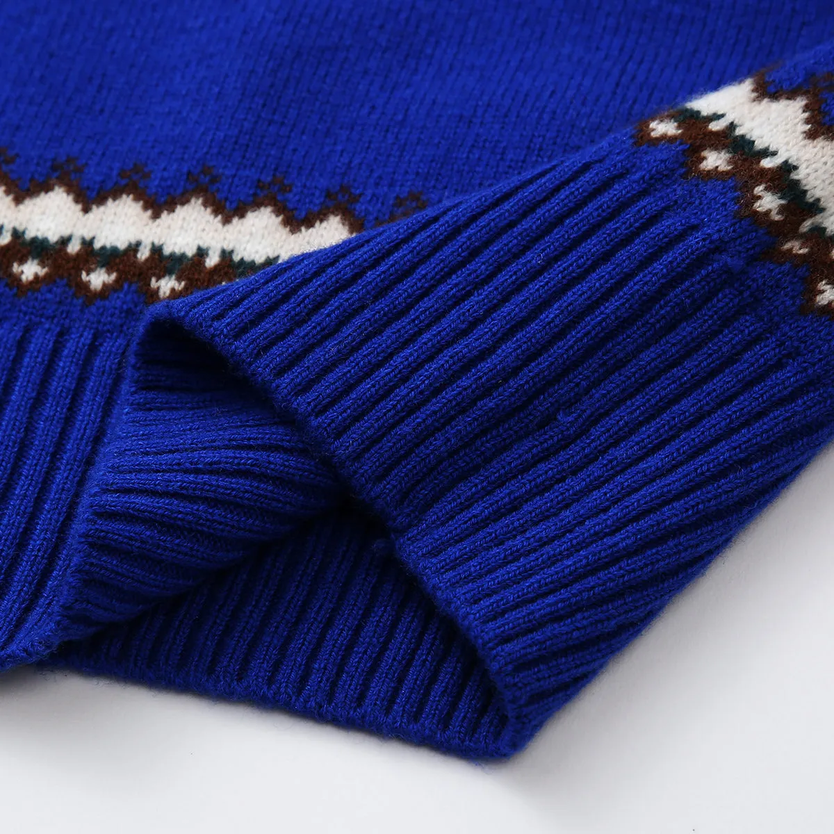 100% Wool Cozy Nordic Style Half-Zip Sweater sold by COMOBOCA product image thumbnail 4