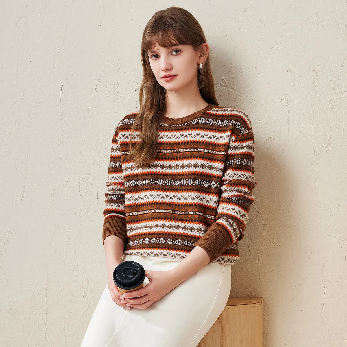 100% Wool Women's Cozy Fair Isle Sweater sold by COMOBOCA product image thumbnail 2