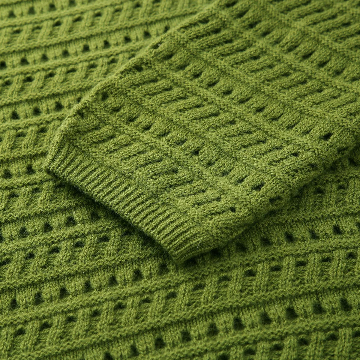 100% Wool Women's Soft Knit Lace Sweater sold by COMOBOCA product image thumbnail 4