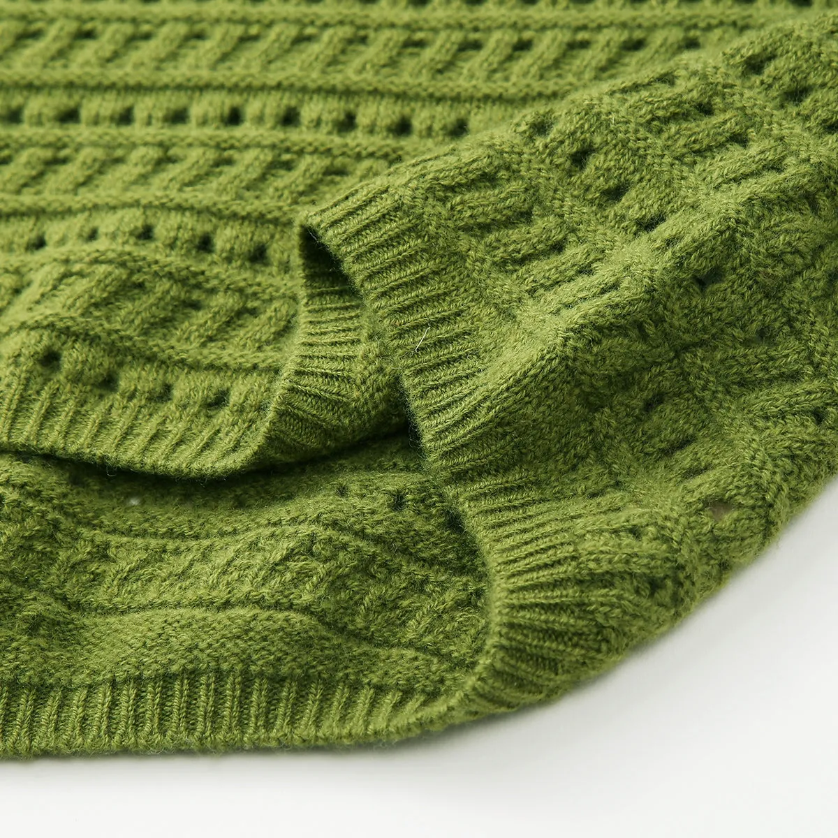 100% Wool Women's Soft Knit Lace Sweater sold by COMOBOCA product image thumbnail 5