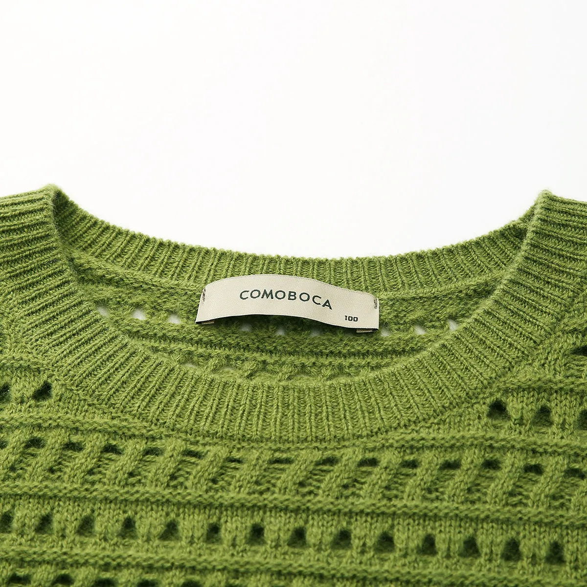 100% Wool Women's Soft Knit Lace Sweater sold by COMOBOCA product image thumbnail 3
