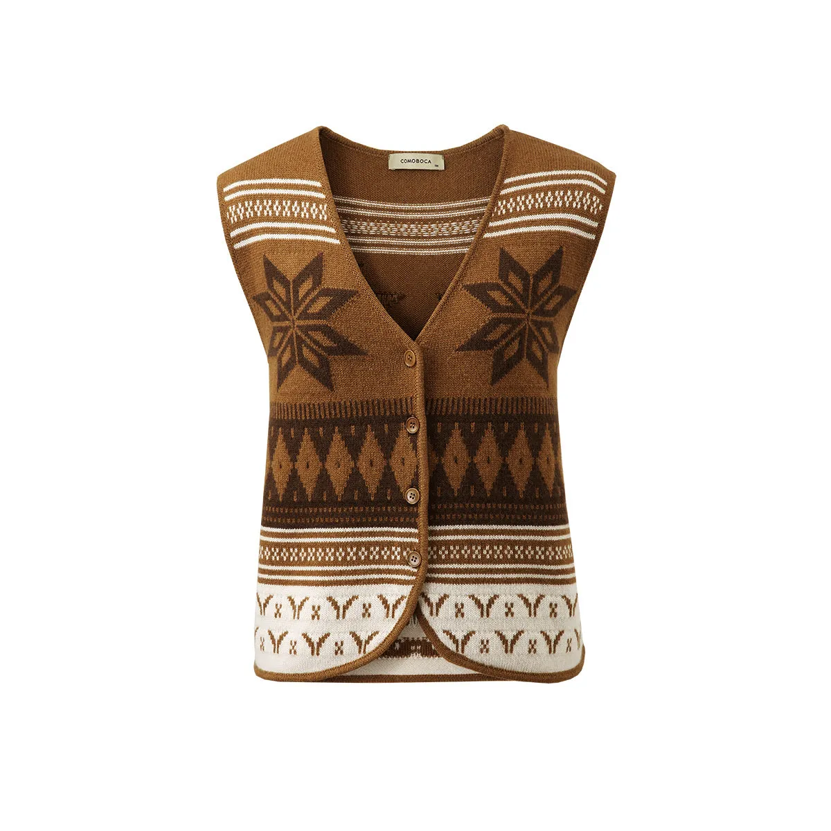 100% Wool Women's Vintage Fair Isle Knit Vest sold by COMOBOCA product image thumbnail 3
