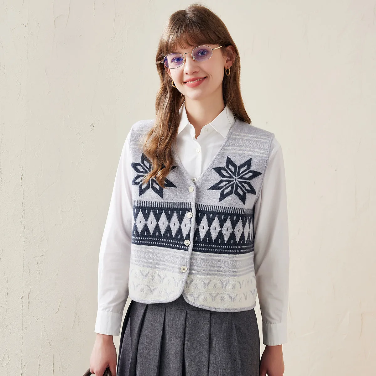 100% Wool Women's Vintage Fair Isle Knit Vest sold by COMOBOCA