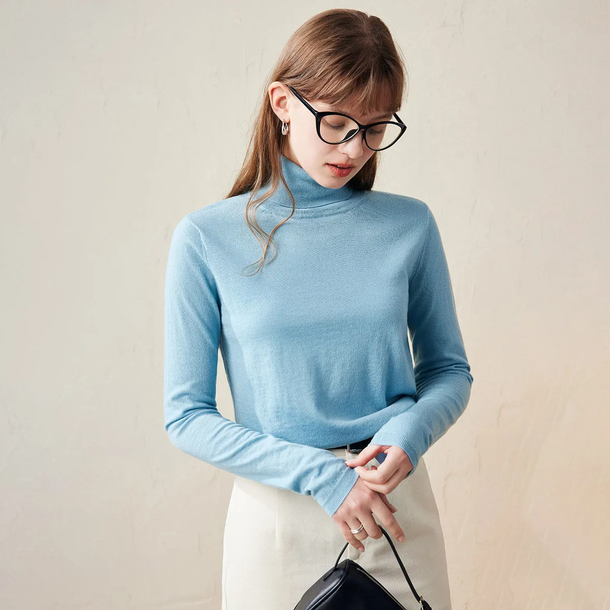 100% Wool Womens Classic Turtleneck Knit Sweater sold by COMOBOCA