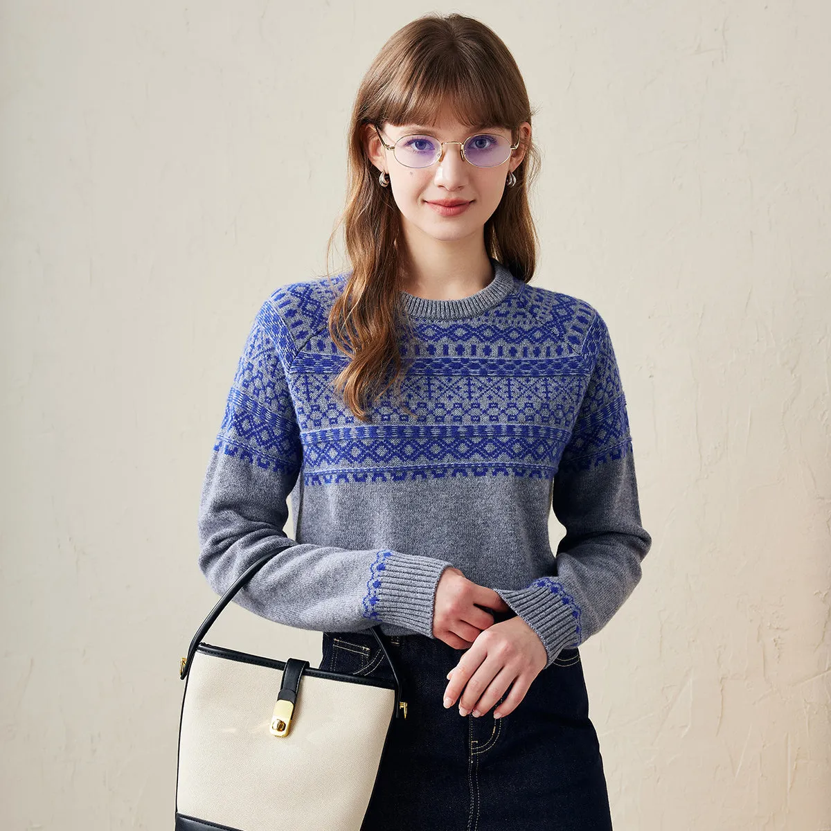 100% Wool Fair Isle Pattern Knit Sweater sold by COMOBOCA